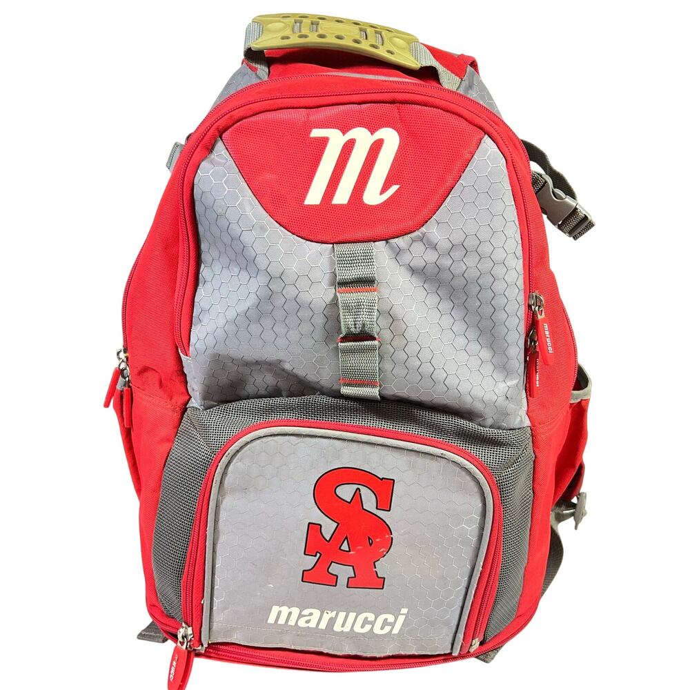 Marucci F5 Bat Pack Baseball Softball Gear Equipment Bag Backpack Red Gray